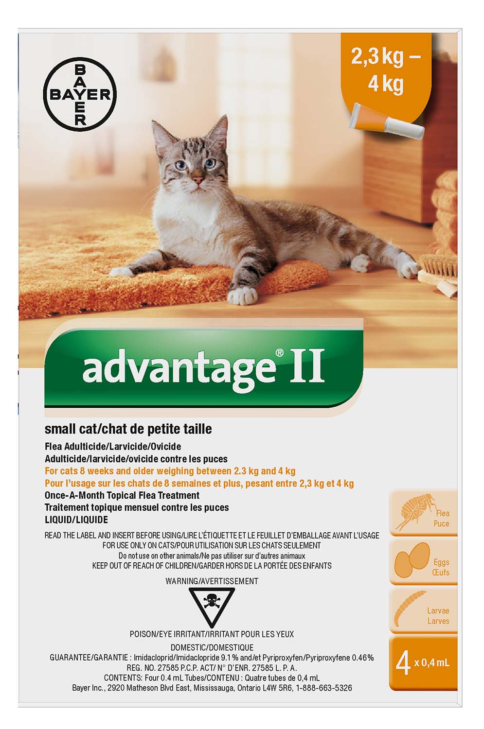 Advantage II small cat <4kg