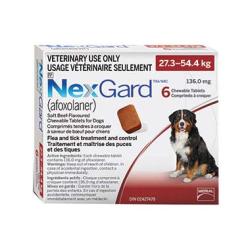 NexGard 136 mg chewable tablets for dogs 27.3 to 54.4 kg for flea and tick control
