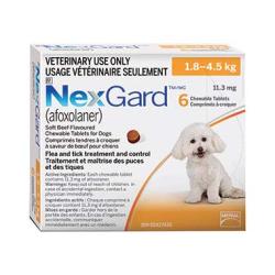 NexGard 11.3 mg chewable tablets for dogs 1.8 to 4.5 kg for flea and tick treatment and control