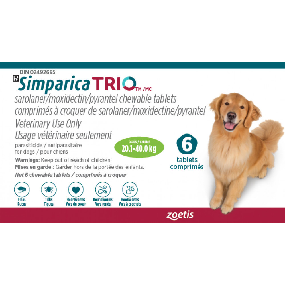 Simparica Trio Green 20.1-40kg photo