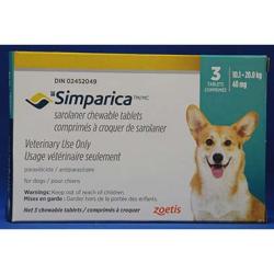 Simparica 40 mg turquoise chewable tablet for dogs 10.1–20 kg for flea and tick control
