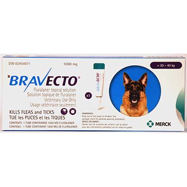Bravecto Topical 1000mg (Dogs >20-40kg)