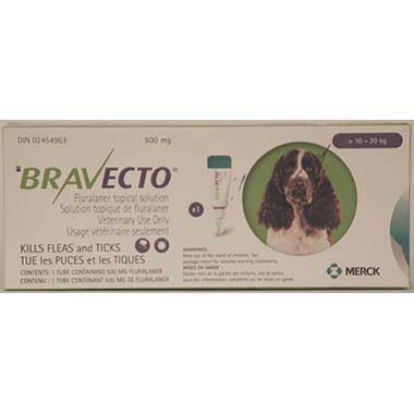 Bravecto Topical 500mg (dogs >10-20kg)