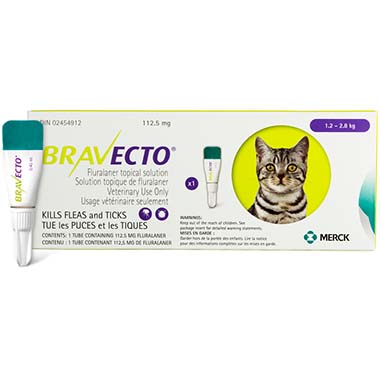 Bravecto Topical 112.5mg (Cats 1.2-2.8kg)