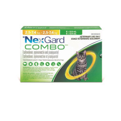 NexGard Combo 2.5 to 7.4 kg topical for cats for fleas, ticks, ear mites, heartworm prevention, and worms